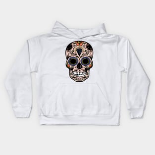 Mexican skull in retro colors Kids Hoodie